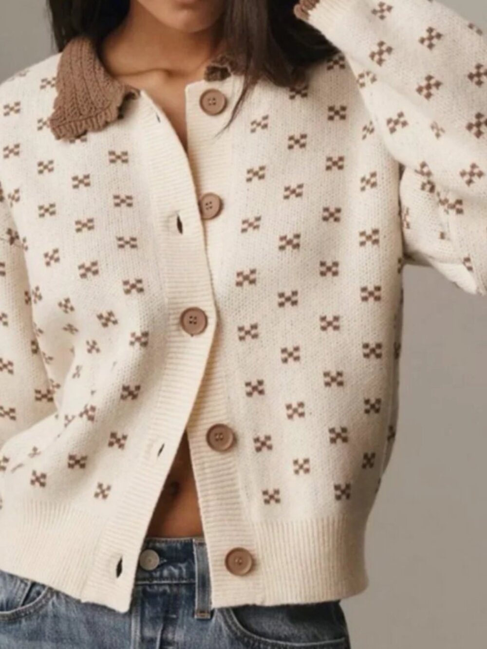 Anthropologie Raisonnel Collared Femme Cardigan Sweater | XXS